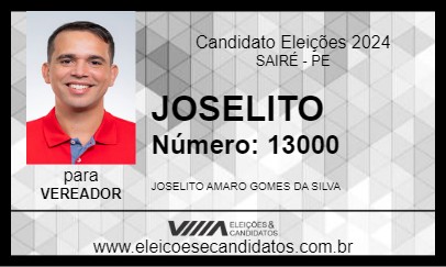 Candidato JOSELITO 2024 - SAIRÉ - Eleições