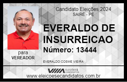 Candidato EVERALDO DE INSURREICAO 2024 - SAIRÉ - Eleições