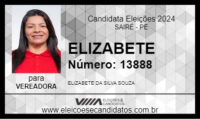 Candidato ELIZABETE 2024 - SAIRÉ - Eleições