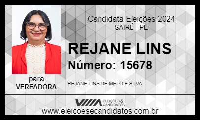 Candidato REJANE LINS 2024 - SAIRÉ - Eleições