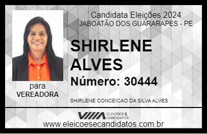 Candidato SHIRLENE ALVES 2024 - JABOATÃO DOS GUARARAPES - Eleições