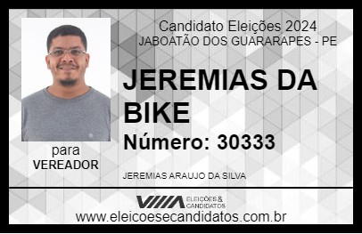 Candidato JEREMIAS DA BIKE 2024 - JABOATÃO DOS GUARARAPES - Eleições