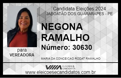 Candidato NEGONA RAMALHO 2024 - JABOATÃO DOS GUARARAPES - Eleições