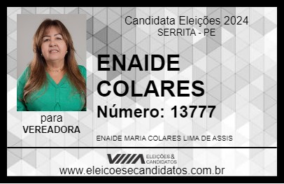 Candidato ENAIDE COLARES 2024 - SERRITA - Eleições