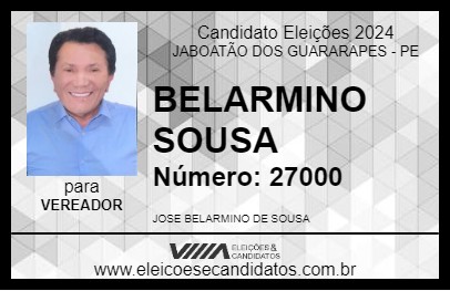 Candidato BELARMINO SOUSA 2024 - JABOATÃO DOS GUARARAPES - Eleições