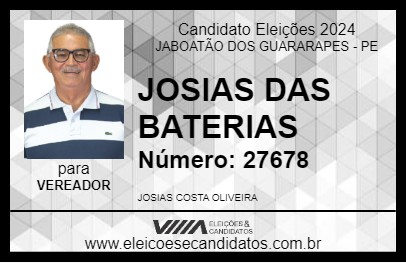 Candidato JOSIAS DAS BATERIAS 2024 - JABOATÃO DOS GUARARAPES - Eleições