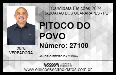 Candidato PITOCO DO POVO 2024 - JABOATÃO DOS GUARARAPES - Eleições