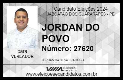 Candidato JORDAN DO POVO 2024 - JABOATÃO DOS GUARARAPES - Eleições