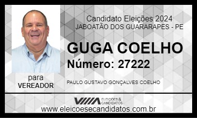 Candidato GUGA COELHO 2024 - JABOATÃO DOS GUARARAPES - Eleições