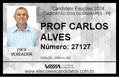 Candidato PROF CARLOS ALVES 2024 - JABOATÃO DOS GUARARAPES - Eleições