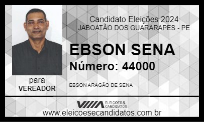 Candidato EBSON SENA 2024 - JABOATÃO DOS GUARARAPES - Eleições