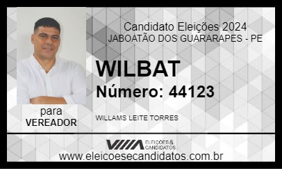 Candidato WILBAT 2024 - JABOATÃO DOS GUARARAPES - Eleições