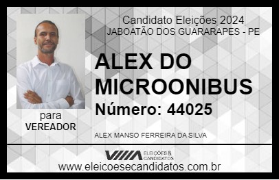 Candidato ALEX DO MICROONIBUS 2024 - JABOATÃO DOS GUARARAPES - Eleições