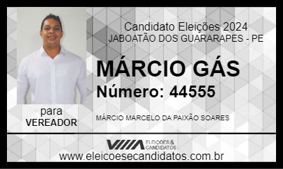 Candidato MÁRCIO GÁS 2024 - JABOATÃO DOS GUARARAPES - Eleições