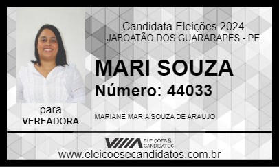 Candidato MARI SOUZA 2024 - JABOATÃO DOS GUARARAPES - Eleições