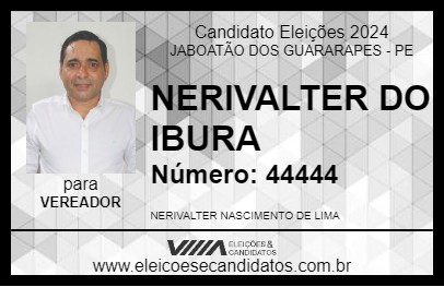 Candidato NERIVALTER DO IBURA 2024 - JABOATÃO DOS GUARARAPES - Eleições