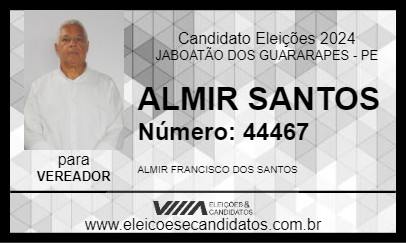 Candidato ALMIR SANTOS 2024 - JABOATÃO DOS GUARARAPES - Eleições