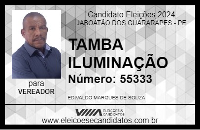 Candidato TAMBA ILUMINAÇÃO 2024 - JABOATÃO DOS GUARARAPES - Eleições