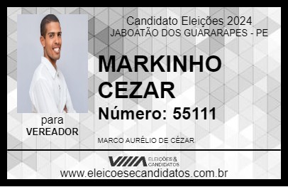 Candidato MARKINHO CEZAR 2024 - JABOATÃO DOS GUARARAPES - Eleições