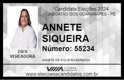 Candidato ANNETE SIQUEIRA 2024 - JABOATÃO DOS GUARARAPES - Eleições