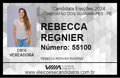 Candidato REBECCA REGNIER 2024 - JABOATÃO DOS GUARARAPES - Eleições