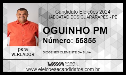 Candidato OGINHO CUIDANDO DA NOSSA GENTE 2024 - JABOATÃO DOS GUARARAPES - Eleições