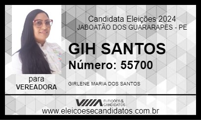 Candidato GIH SANTOS 2024 - JABOATÃO DOS GUARARAPES - Eleições