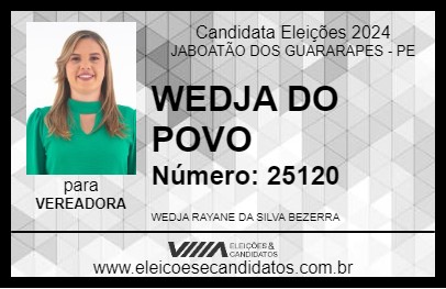 Candidato WEDJA DO POVO 2024 - JABOATÃO DOS GUARARAPES - Eleições