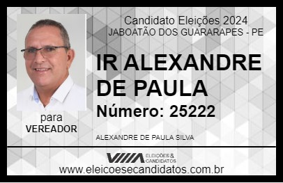 Candidato ALEXANDRE DE PAULA 2024 - JABOATÃO DOS GUARARAPES - Eleições