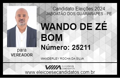 Candidato WANDO DE ZÉ BOM 2024 - JABOATÃO DOS GUARARAPES - Eleições