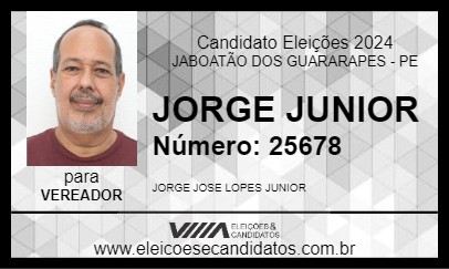 Candidato JORGE JUNIOR 2024 - JABOATÃO DOS GUARARAPES - Eleições