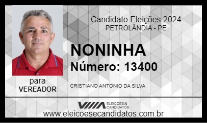 Candidato NONINHA 2024 - PETROLÂNDIA - Eleições