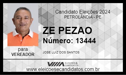 Candidato ZE PEZAO 2024 - PETROLÂNDIA - Eleições