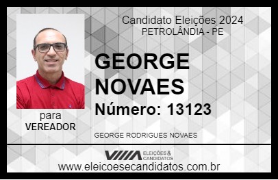 Candidato GEORGE NOVAES 2024 - PETROLÂNDIA - Eleições