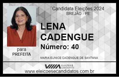 Candidato LENA CADENGUE 2024 - BREJÃO - Eleições