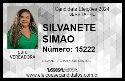 Candidato SILVANETE SIMAO 2024 - SERRITA - Eleições