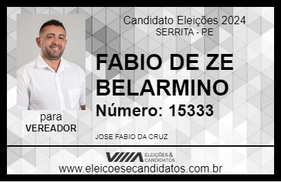 Candidato FABIO DE ZE BELARMINO 2024 - SERRITA - Eleições