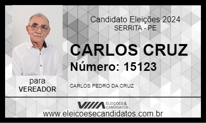 Candidato CARLOS CRUZ 2024 - SERRITA - Eleições