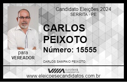 Candidato CARLOS PEIXOTO 2024 - SERRITA - Eleições