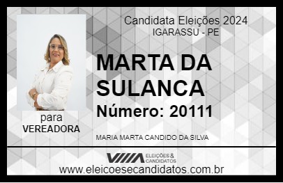 Candidato MARTA DA SULANCA 2024 - IGARASSU - Eleições