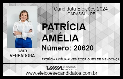 Candidato PATRÍCIA AMÉLIA 2024 - IGARASSU - Eleições