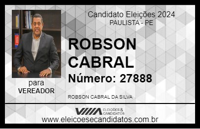 Candidato ROBSON CABRAL 2024 - PAULISTA - Eleições