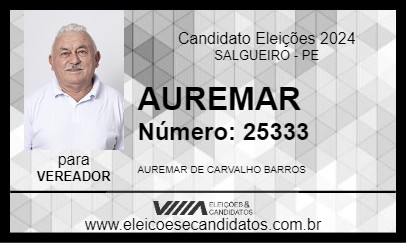 Candidato AUREMAR 2024 - SALGUEIRO - Eleições