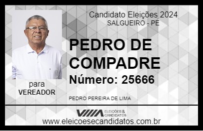 Candidato PEDRO DE COMPADRE 2024 - SALGUEIRO - Eleições