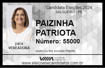 Candidato PAIZINHA PATRIOTA 2024 - SALGUEIRO - Eleições