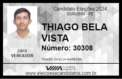 Candidato THIAGO BELA VISTA 2024 - SURUBIM - Eleições