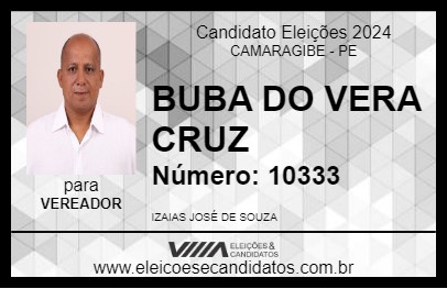 Candidato BUBA DO VERA CRUZ 2024 - CAMARAGIBE - Eleições