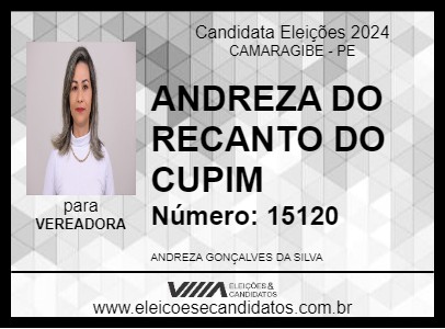 Candidato ANDREZA DO RECANTO DO CUPIM 2024 - CAMARAGIBE - Eleições