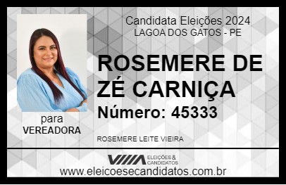 Candidato ROSEMERE DE ZÉ CARNIÇA 2024 - LAGOA DOS GATOS - Eleições