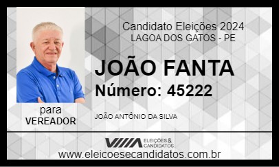 Candidato JOÃO FANTA 2024 - LAGOA DOS GATOS - Eleições